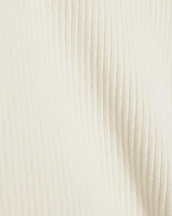 Cream Knitted Halter Neck Brooch Top