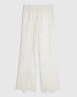 Cream Lace Beach Trousers