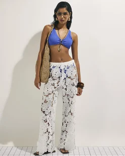 Cream Lace Beach Trousers