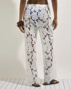 Cream Lace Beach Trousers