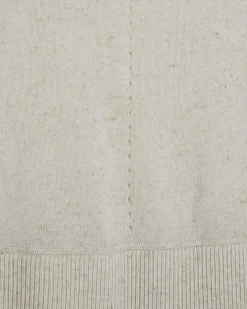 Cream Linen Blend Fine Knit Vest Top