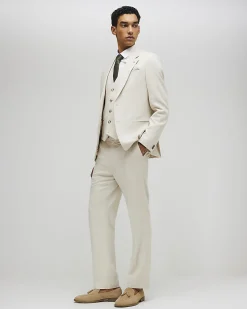 Cream Linen Blend Waistcoat