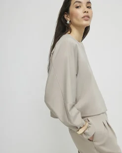 Cream Long Sleeve Bomber Jacket