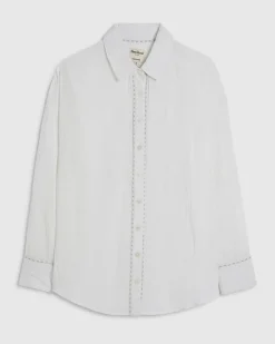 Cream Long Sleeve Tie Back Beach Shirt