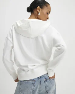 Cream Long Sleeve Wrap Front Hoodie