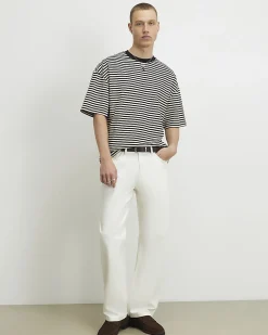 Cream Loose Fit Jeans