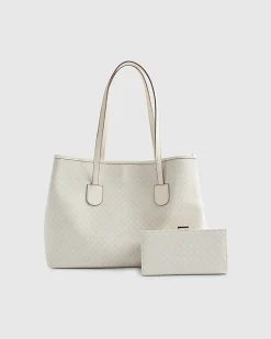 Cream Monogram Print Bundle Shopper Bag