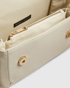 Cream Monogram Print Cross Body Bag