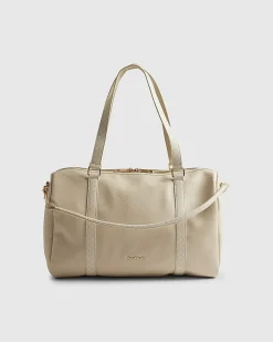 Cream Monogram Trim Soft Holdall
