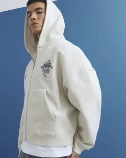 Cream Oversized Fit Japanese Kamakura Hoodie