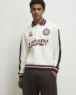 Cream Oversized Fit Legacy Blocked Rugby Top