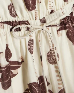 Cream Palm Print Jumpsuit