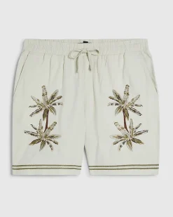 Cream Palm Tree Shorts
