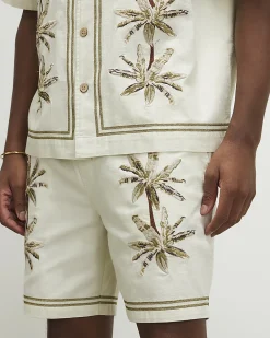 Cream Palm Tree Shorts