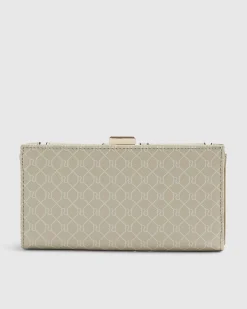 Cream Panelled Clip Top Purse