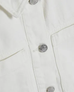 Cream Pocket Front Denim Jacket