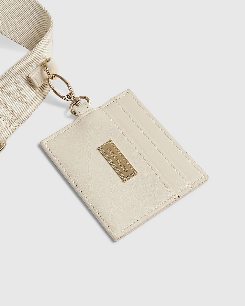 Cream Pocket Front Monogram Cross Body Bag