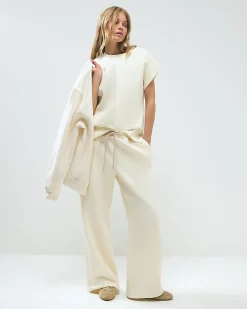 Cream Premium Jersey Twill Joggers