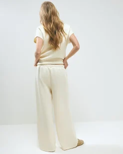 Cream Premium Jersey Twill Joggers