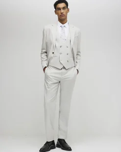 Cream Puppytooth Suit Waistcoat