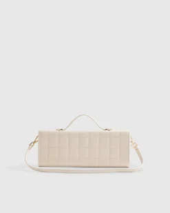 Cream Quilted Clutch Bag