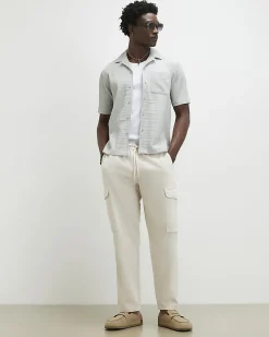 Cream Regular Fit Cargo Trousers