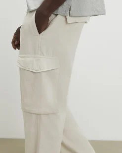 Cream Regular Fit Cargo Trousers