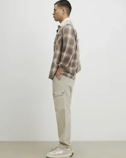 Cream Regular Fit Cargo Trousers