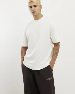 Cream Regular Fit Crew Neck T-Shirt