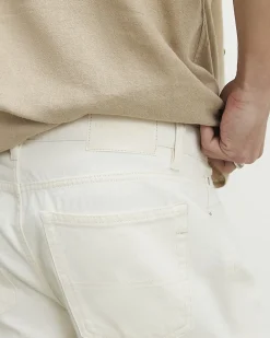 Cream Regular Fit Denim Shorts