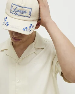 Cream Regular Fit Embroidered Script Shirt