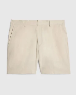 Cream Regular Fit Linen Blend Shorts
