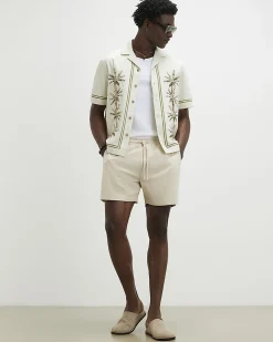 Cream Regular Fit Shorter Length Shorts