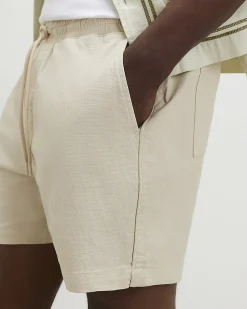 Cream Regular Fit Shorter Length Shorts