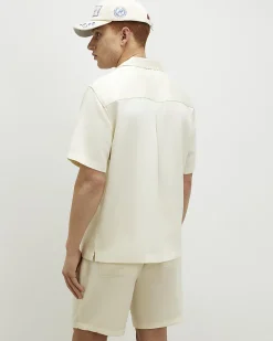 Cream Regular Fit Shorts
