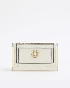 Cream RR Monogram Embossed Mini Purse
