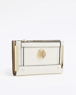 Cream RR Monogram Embossed Mini Purse