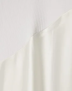 Cream Satin Hybrid Midi Dress