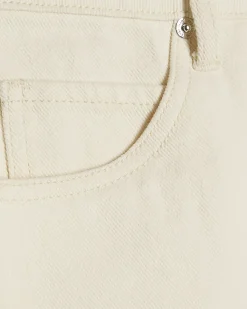 Cream Scallop Edge Mini Denim Skirt