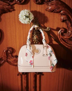 Cream Scarf Handle Cross Body Bag