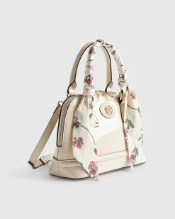 Cream Scarf Handle Cross Body Bag