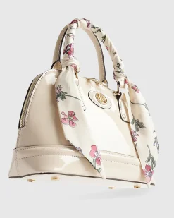 Cream Scarf Handle Cross Body Bag