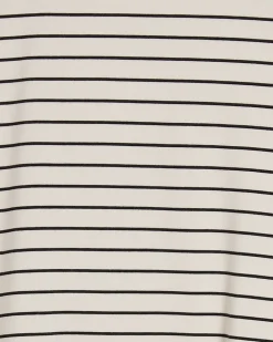 Cream Short Sleeve Striped Top