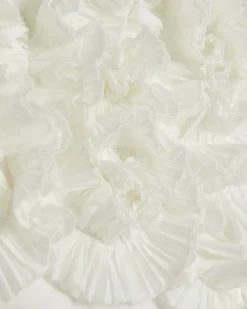 Cream Sleeveless 3D Plisse Ruffle Playsuit