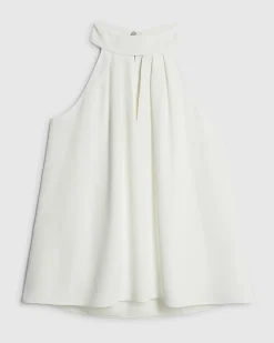 Cream Sleeveless Halter Neck Blouse