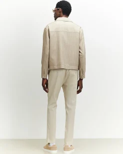 Cream Slim Fit Chino Trousers