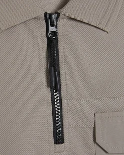 Cream Slim Fit Nylon Pocket Polo Shirt
