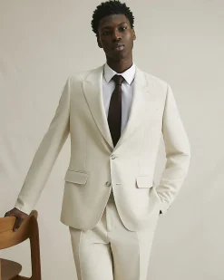 Cream Slim Fit Premium Suit Jacket