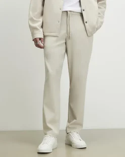 Cream Slim Fit Smart Joggers