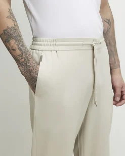Cream Slim Fit Smart Joggers